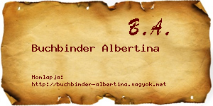 Buchbinder Albertina névjegykártya